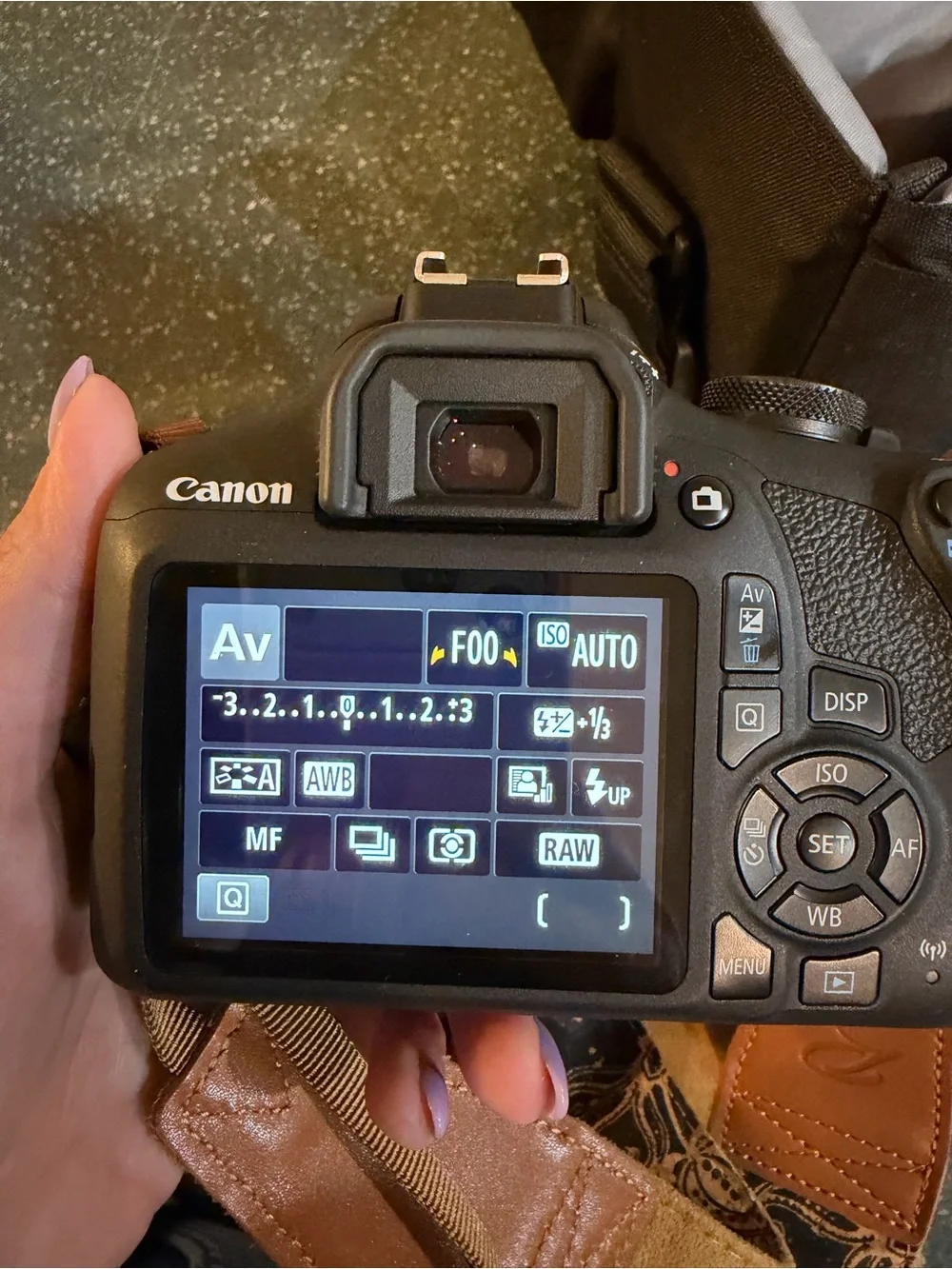 Canon DSLR Kit in Black with Brown Floral Strap